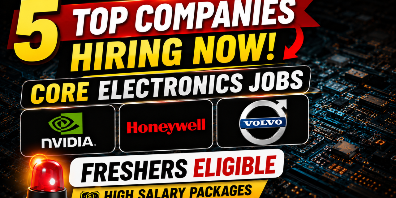Electronics & Electrical Jobs 2026 |NVidia , Honeywell, 5 Companies Hiring |Freshers Apply Now
