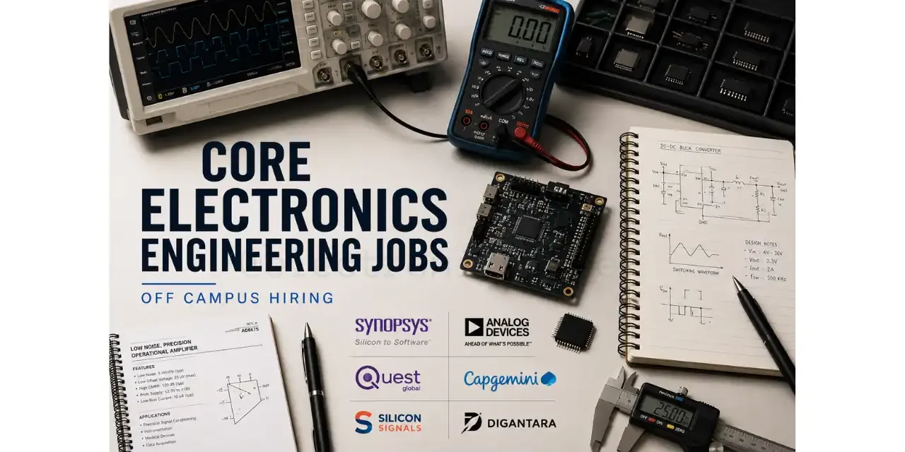 Top 6 Core Electronics Jobs 2026: Synopsys, Analog Devices & More Hiring!