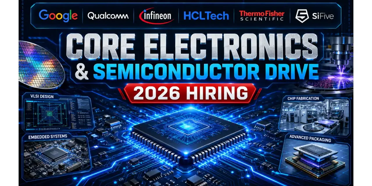 Core Electronics Jobs 2026: Semiconductor Recruitment Drive 2026